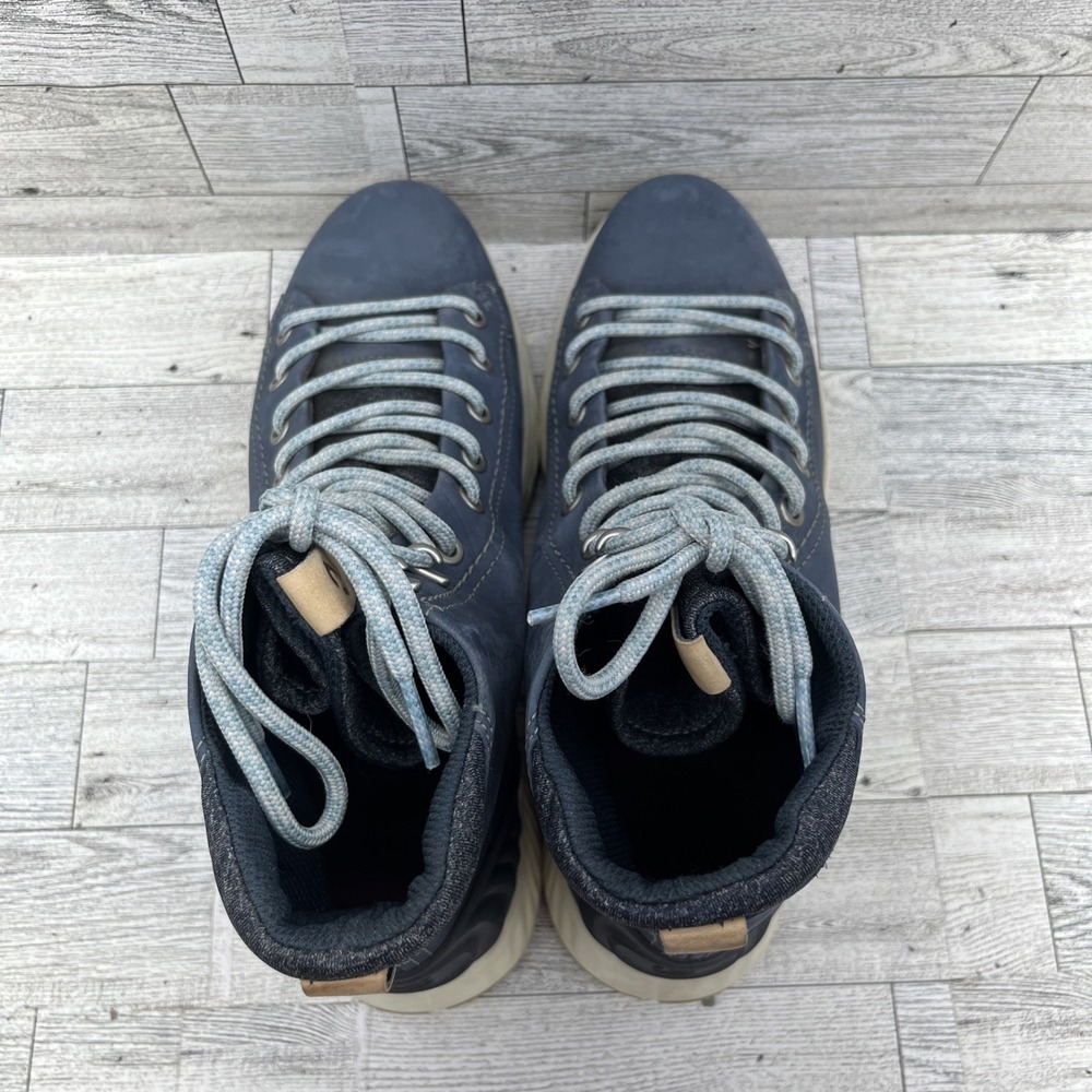 Ecco Exostrike Hydromax Blue Yak Leather‎ Hiking Boots Women Size 7 - Picture 8 of 10
